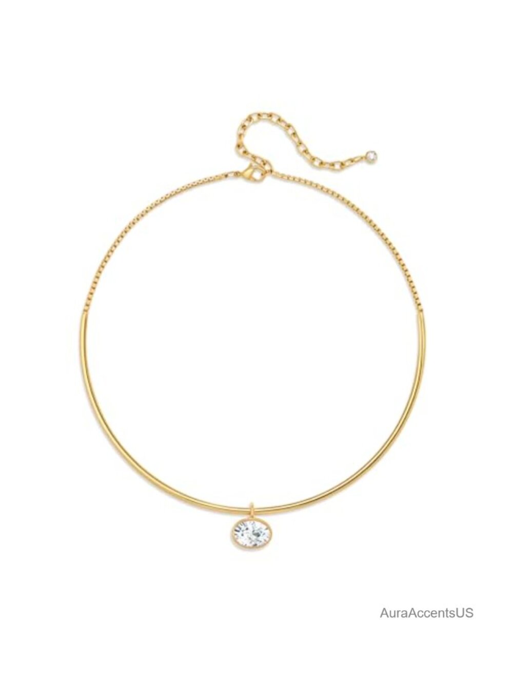 14K Gold Plated Collar Choker Necklace for Women Charm Jewelry